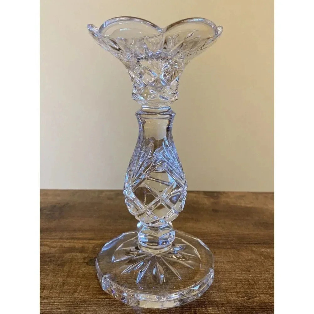 Noritake HAMPTON HALL Full Lead Crystal 7” Candlestick Holder West Germany